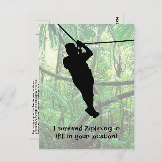 Zipline Postkarte (Vorne/Hinten)