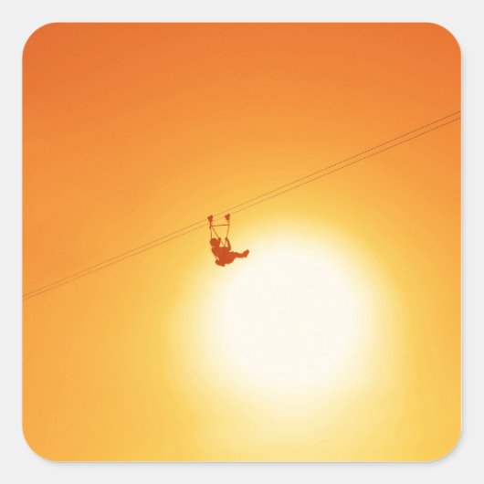 Zipline Quadratischer Aufkleber (Vorderseite)