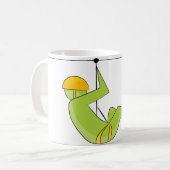 Zipline Reiter-Strichmännchen-Ikone Kaffeetasse (Vorderseite Links)