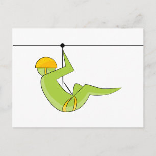Zipline Rider Strichmännchen Icon Postkarte