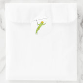 Zipline Rider Strichmännchen Icon Runder Aufkleber (Tasche)