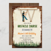 Zipline Seilbahn Party Einladung (Vorne/Hinten)