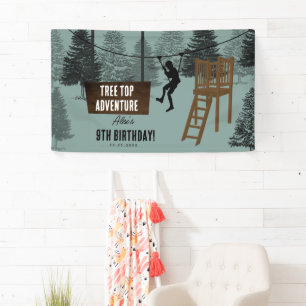 Zipline-Seilparcours Outdoor-Park-Abenteuer Geburt Banner