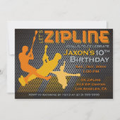 Zipling Boys zum Geburtstag Einladung - Zipline (Vorderseite)