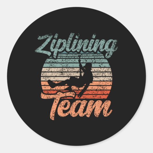 Ziplining Team Hobby Zipline Sports Runder Aufkleber (Vorderseite)