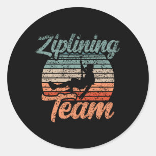 Ziplining Team Hobby Zipline Sports Runder Aufkleber