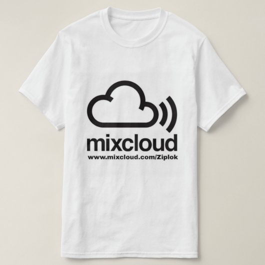 Ziplok - Mixcloud schwarzer/weißer T - Shirt (Design vorne)
