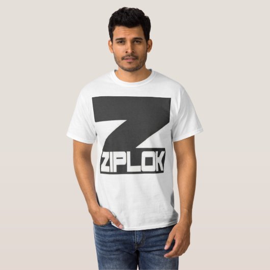 Ziplok - Schwarzes Logo - Weißer T - Shirt (Vorne ganz)