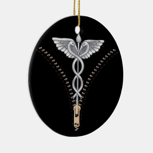 Zipper Caduceus Keramik Ornament (Rechts)