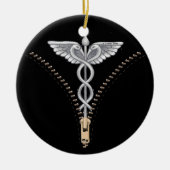 Zipper Caduceus Keramik Ornament (Vorne)