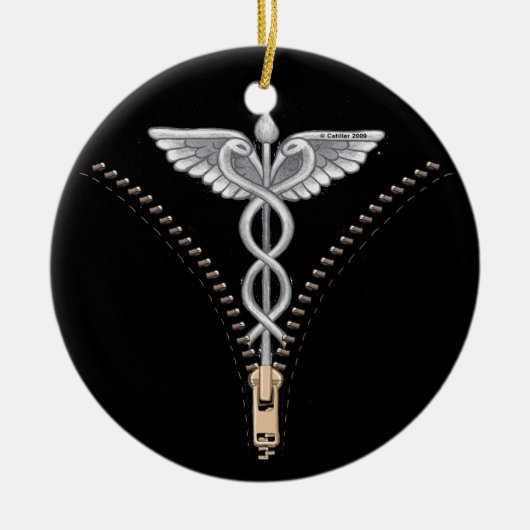 Zipper Caduceus Keramik Ornament (Vorne)