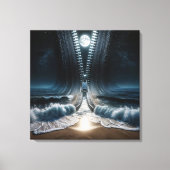 Zipper Entzippen des Mondbeleuchteten Ozeans Leinwanddruck (Vorderseite)