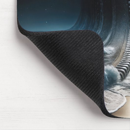 Zipper Entzipping Moon and Ocean Mousepad (Ecke)