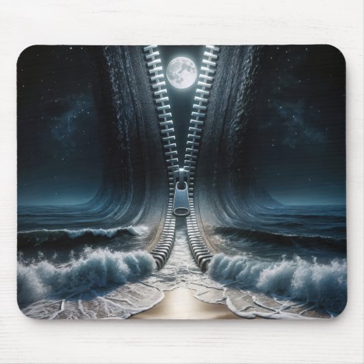 Zipper Entzipping Moon and Ocean Mousepad (Vorne)