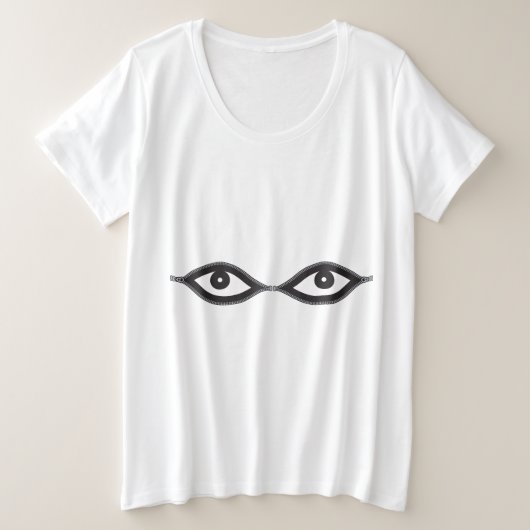 Zipper Eyes Große Größe T-Shirt (Design vorne)