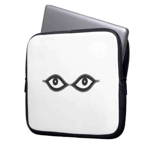 Zipper Eyes Laptopschutzhülle (Vorderseite Links)