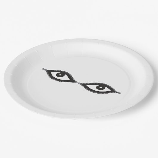 Zipper Eyes Pappteller (Schrägansicht)