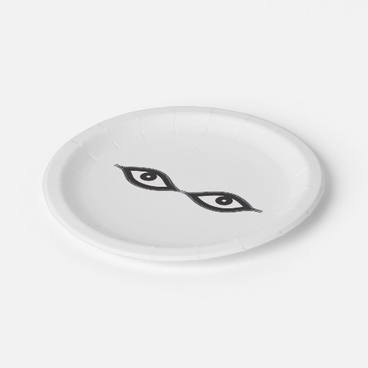 Zipper Eyes Pappteller (Schrägansicht)