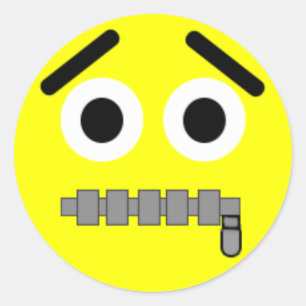 Zipper-Face-Sticker Runder Aufkleber
