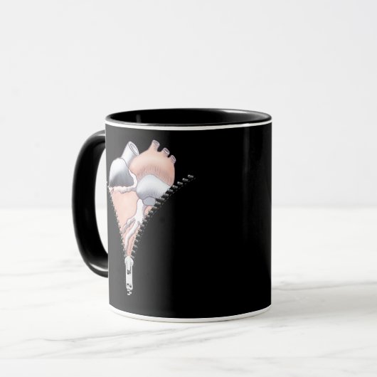 Zipper Heart Tasse (Vorderseite Links)