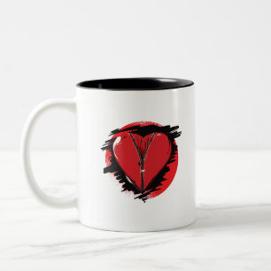 Zipper Heart Zweifarbige Tasse