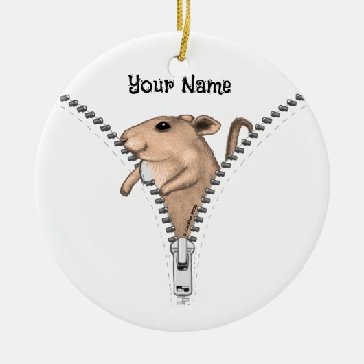 Zipper-Maus Keramik Ornament (Vorne)