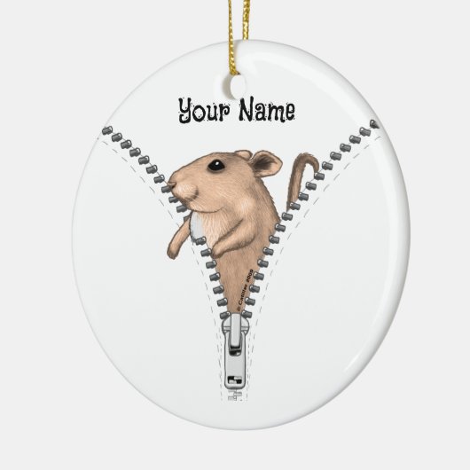Zipper-Maus Keramik Ornament (Links)