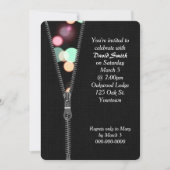 Zipper mit Birthday Party Lights Einladung (Vorderseite)