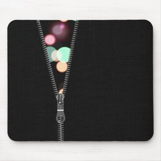 Zipper mit Bokeh Lights Mousepad (Vorne)