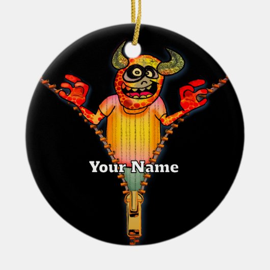 Zipper Monster Keramik Ornament (Vorne)