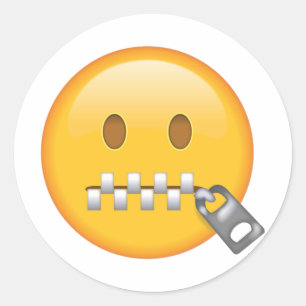 Zipper-Mouth Face - Emoji Runder Aufkleber