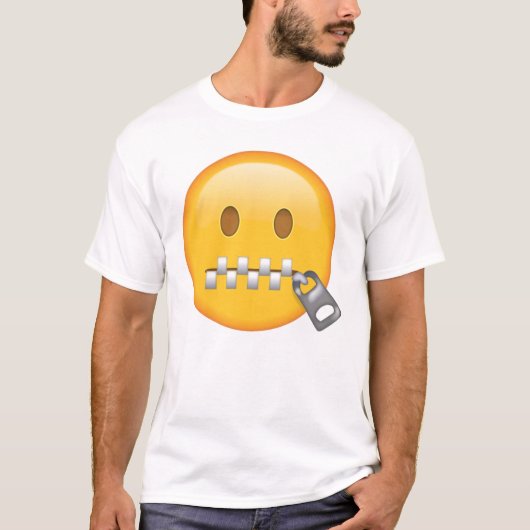 Zipper-Mouth Face - Emoji T-Shirt (Vorderseite)