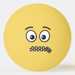 Zipper-Mouth Face Ping-Pong Ball