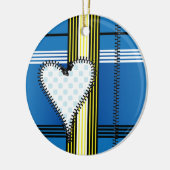 Zipper Outlinated Heart Keramik Ornament (Links)