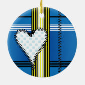 Zipper Outlinated Heart Keramik Ornament (Hinten)