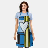 Zipper Outlinated Heart Schürze (Getragen)