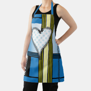 Zipper Outlinated Heart Schürze