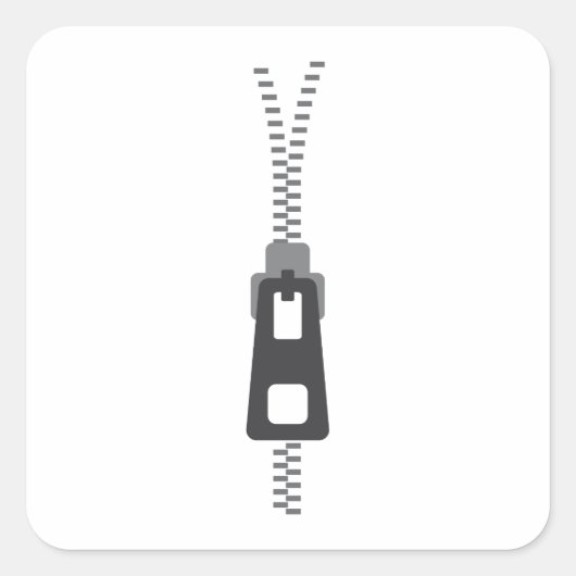 Zipper Quadratischer Aufkleber (Vorderseite)