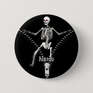 Zipper Skeleton Button