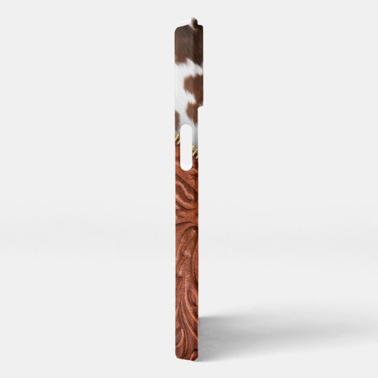 Zipper Western Cowhide Tooled Leather iPhone Hülle (Rechte Seite)