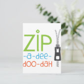 Zipper Zip Postkarte (Stehend Vorderseite)