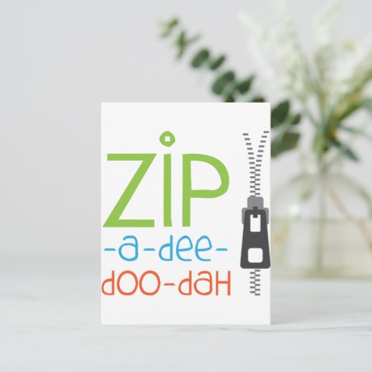 Zipper Zip Postkarte (Stehend Vorderseite)