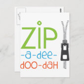 Zipper Zip Postkarte (Vorne/Hinten)