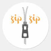 Zipper Zip Runder Aufkleber (Vorderseite)