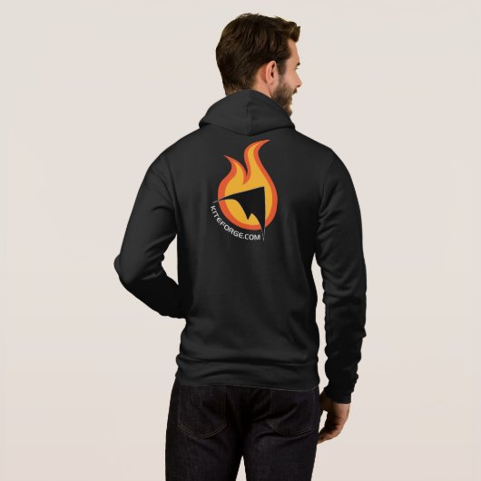 Zippered Hoodie (Kite Forge Logo) (Schwarz voll)