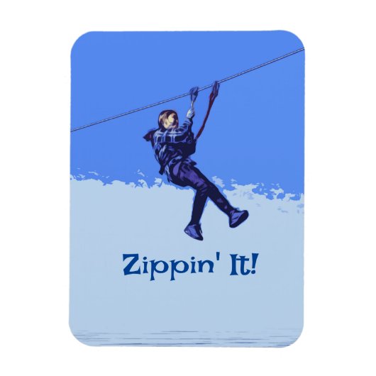 Zippin' It! - Zipline Rider Magnet (Vertikal)