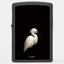 Zippo lighter with Elegant Snowy Egret