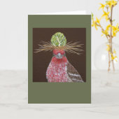 Zippy the house finch Grußkarte Karte (Gelbe Blume)