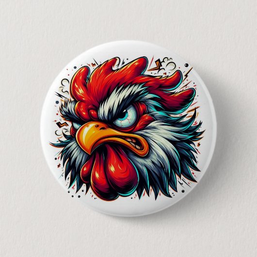 "Zippy the Vivid Rooster" Button (Vorderseite)