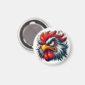 Zippy the Vivid Rooster Magnet (Vorderseite/Rückseite)
